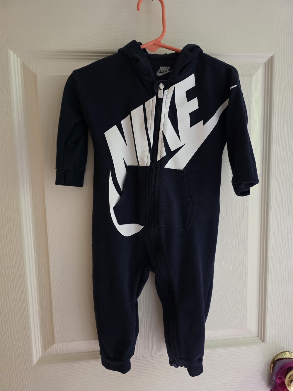 Nike Kids' Navy Blue Logo One-Piece Hoodie